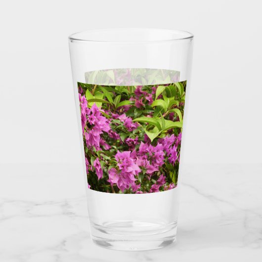 Tropisch Paarse Bougainvillea Floral Glas (Voorkant)