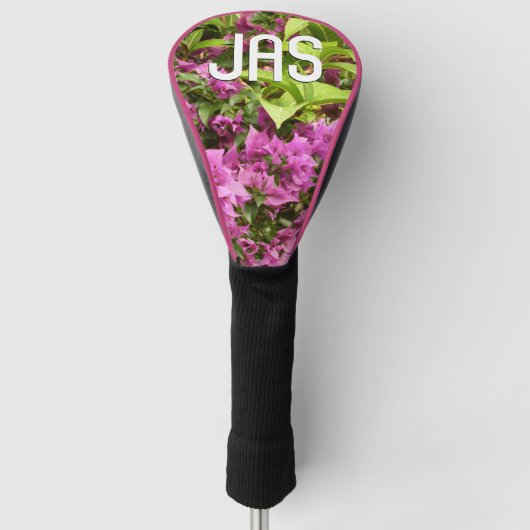 Tropisch Paarse Bougainvillea Floral Golfheadcover (Voorkant)