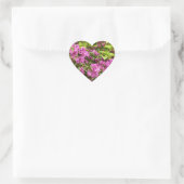 Tropisch Paarse Bougainvillea Floral Hart Sticker (Tas)