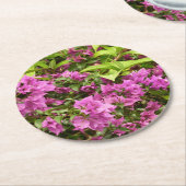 Tropisch Paarse Bougainvillea Floral Ronde Kartonnen Onderzetter (Gebogen)