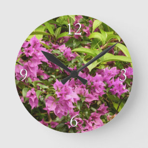 Tropisch Paarse Bougainvillea Floral Ronde Klok