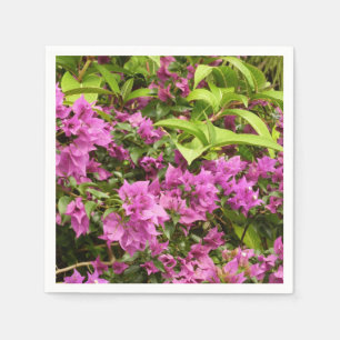 Tropisch Paarse Bougainvillea Floral Servet