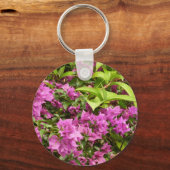 Tropisch Paarse Bougainvillea Floral Sleutelhanger (Voorkant)
