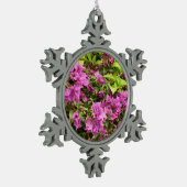 Tropisch Paarse Bougainvillea Floral Tin Sneeuwvlok Ornament (Links)