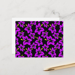 Tropisch Paarse Hawaiian Hibiscus Flowers Briefkaart