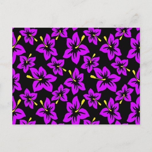 Tropisch Paarse Hawaiian Hibiscus Flowers Briefkaart (Voorkant)