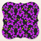 Tropisch Paarse Hawaiian Hibiscus Flowers Kartonnen Onderzetters (Voorkant)