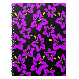 Tropisch Paarse Hawaiian Hibiscus Flowers Notitieboek