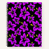 Tropisch Paarse Hawaiian Hibiscus Flowers Notitieboek (Voorkant)