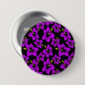 Tropisch Paarse Hawaiian Hibiscus Flowers Ronde Button 7,6 Cm (Voorkant /achterkant)
