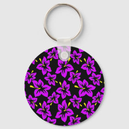 Tropisch Paarse Hawaiian Hibiscus Flowers Sleutelhanger