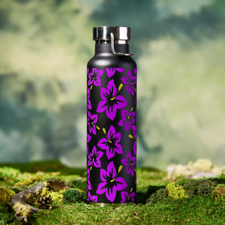 Tropisch Paarse Hawaiian Hibiscus Flowers Waterfles