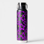 Tropisch Paarse Hawaiian Hibiscus Flowers Waterfles (Voorkant)