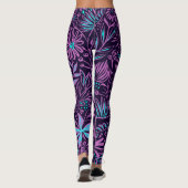 Tropisch Paarse Leggings (Achterkant)