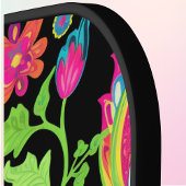 Tropisch Paisley en Bloemenpatroon met Monogram Pickleball Paddle