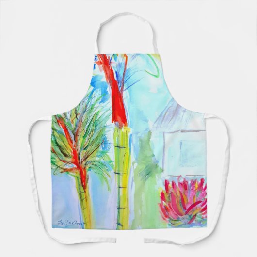 Tropisch palm Apron door Areiella & Lily Design Schort (Voorkant)
