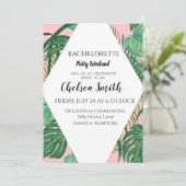 Tropisch palm Bachelorette Party reisgegevens Kaart (Staand voorkant)