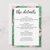 Tropisch palm Bachelorette Party reisgegevens Kaart (Achterkant)