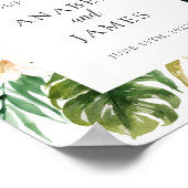 Tropisch palm Banana Leaf Blush Floral Welcome Poster (Hoek)