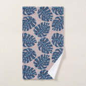Tropisch palm blauw grijs bad handdoek (Handdoek)