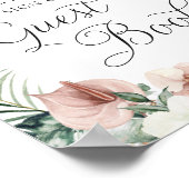 Tropisch palm bloemroze trouwgastenboek poster