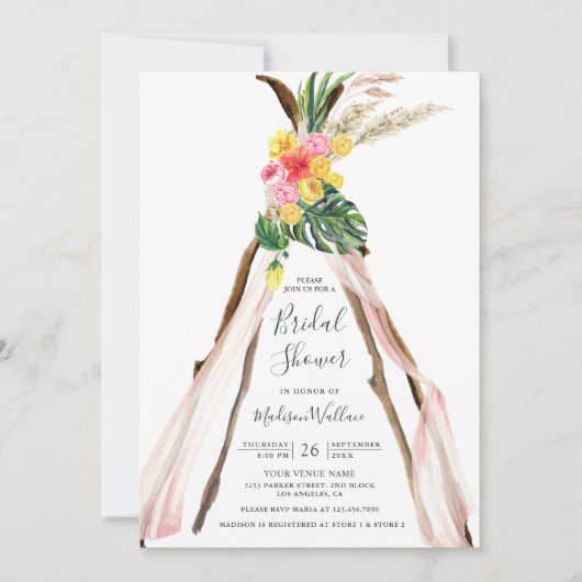 Tropisch Palm Boho Triangle Vrijgezellenfeest Kaart (Voorkant)