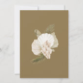 Tropisch palm Boho White Floral Wedding Kaart (Achterkant)