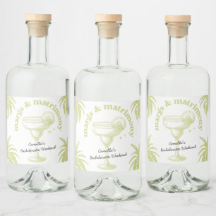 Tropisch Palm Cocktail Meisjesweekend Likeurfles Etiket