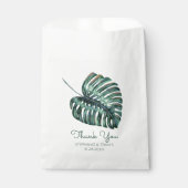 Tropisch palm Dank je Monstera Weddenschap Bedankzakje (Voorkant)
