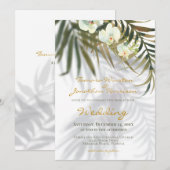 Tropisch palm en orchidee-schaduwhuwelijk kaart (Voorkant / Achterkant)