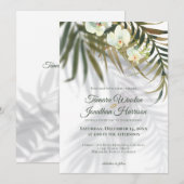 Tropisch palm en orchidee Shadows Beach Wedding In Kaart (Voorkant / Achterkant)