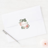 Tropisch Palm en Rozen Trouw Monogram Ronde Sticker (Envelop)