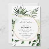 Tropisch palm en wit Vrijgezellenfeest Kaart (Voorkant)