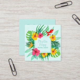 Tropisch Palm Frond Travel Agent Vierkante Visitekaartje
