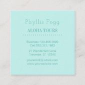 Tropisch Palm Frond Travel Agent Vierkante Visitekaartje (Achterkant)