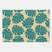Tropisch Palm Groenbeige Inpakpapier Vel (Voorkant)