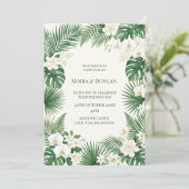 Tropisch Palm Groene Huwelijk Kaart (Staand voorkant)