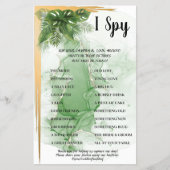 Tropisch palm I Spy Weddenschap Reception Game Car Flyer (Voorkant)