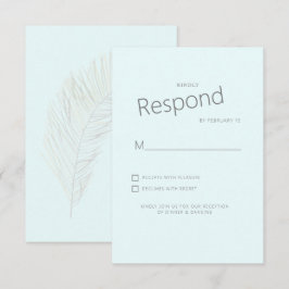Tropisch Palm Ijsblauw Huwelijk RSVP Kaartje