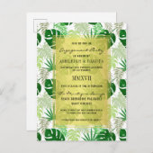 Tropisch palm laat botanische verlofpartij achter uitnodiging briefkaart (Voorkant / Achterkant)