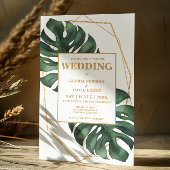 Tropisch palm laat QR Code Weddenschap uitnodigen Kaart