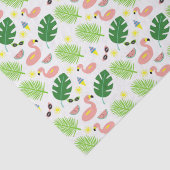 Tropisch palm laat roze flamingos-patroon achter tissuepapier (Detail)