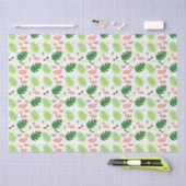 Tropisch palm laat roze flamingos-patroon achter tissuepapier (Craft)