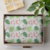 Tropisch palm laat roze flamingos-patroon achter tissuepapier (Geschenk)