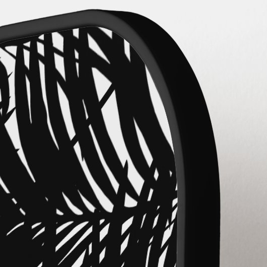 Tropisch palm Leaf Aloha Black White Pickleball Paddle (Links Detail)