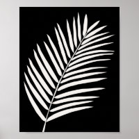 Tropisch palm Leaf Black