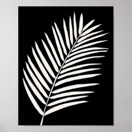 Tropisch palm Leaf Black Poster