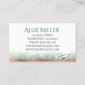 Tropisch palm Leaf Botanical Faux Roos Gold Visitekaartje (Achterkant)