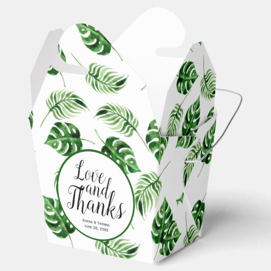 Tropisch palm Leaf Destination Weddenschap Bedankt Bedankdoosjes (Geopend)