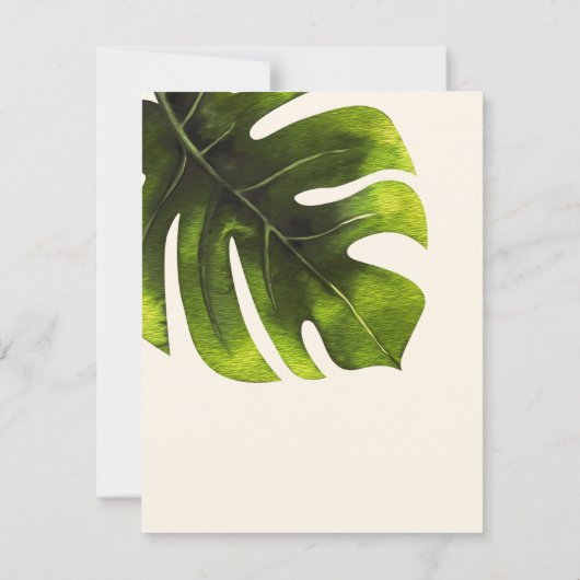 Tropisch palm Leaf Elegant Modern Wedding RSVP Kaart (Achterkant)